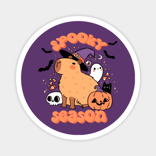 Spooky season  a cute capybara ready for halloween Magnet